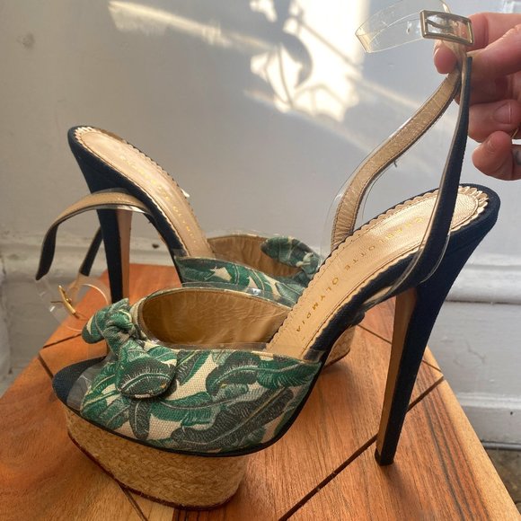 Charlotte Olympia Shoes - Charlotte Olympia Banana leaf print platforms size 38.5